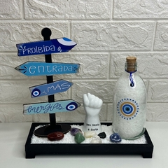 Kit EQUILÍBRIO (5 itens) - Jardim Zen Preto, Garrafa Amuleto OG Central, Kit 7 Chakras Rolado, Figa Meu Sant, Seta de M na internet