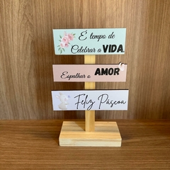 Imagem do Placa de Mesa MDF e Pinus 18cm - Páscoa...É tempo de Celebrar a Vida