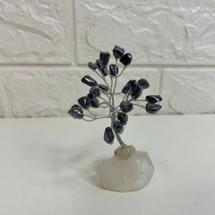 Árvore da Felicidade 11cm - Pedra Hematita (Preto) - MARA ROCHA DECORAÇÃO