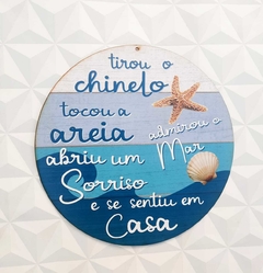 Placa Decorativa Redonda 29 cm - Areia e Mar na internet