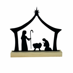 Enfeite Decorativo Natalino de Madeira Pinus e MDF "Presépio" - comprar online