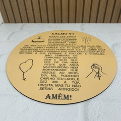 Placa Decorativa Redonda Salmo 91 Amarela 29cm – Proteção e Fé para Seu Lar na internet