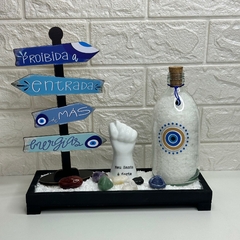 Kit EQUILÍBRIO (5 itens) - Jardim Zen Preto, Garrafa Amuleto OG Central, Kit 7 Chakras Rolado, Figa Meu Sant, Seta de M - comprar online