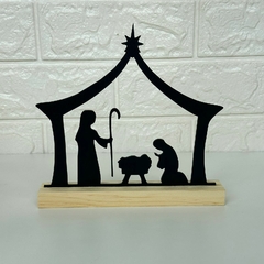 Imagem do Enfeite Decorativo Natalino de Madeira Pinus e MDF "Presépio"