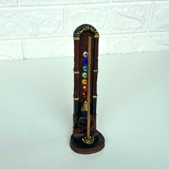 Incensário em Resina 19cm - Buda Marrom 7 Chakras - loja online