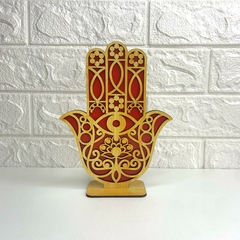Hamsá de Mesa em MDF 20cm - Vermelho