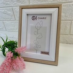 Porta Retrato MDF Delicate 20cm - Castanho e Branco - MARA ROCHA DECORAÇÃO