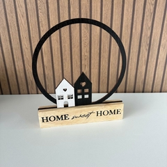 Enfeite de Mesa MDF Redondo 21cm - Home Sweet Home na internet