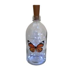Garrafa de Vidro 500ml com LED - Borboleta Laranja "Transforme-se" - comprar online