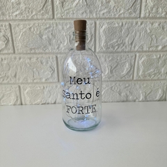 Imagem do Garrafa de Vidro 500ml com LED - Meu Santo é Forte