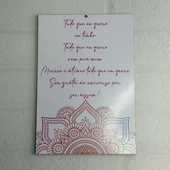 Placa Decorativa Parede 23cm - "Tudo que eu quero, eu tenho..." na internet