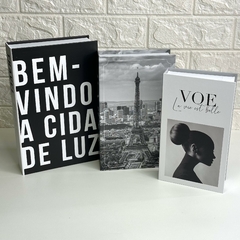 Conjunto 3 Livros Caixa Decorativa - Bem Vindo A Cidade Luz - comprar online