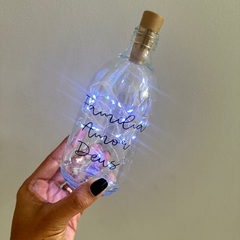 Imagem do Garrafa de Vidro 500ml com LED - Família Amor Deus