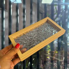 Bandeja Decorativa Retangular 22cm - Acrílico - Bege na internet