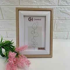Porta Retrato MDF Delicate 20cm - Castanho e Branco - comprar online