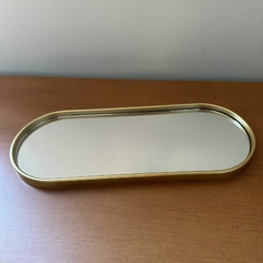 Base Gold Espelhada Grande 30x12cm - Oval - MARA ROCHA DECORAÇÃO