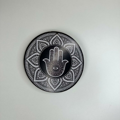 Mandala Hamsá 16cm - Preta - MARA ROCHA DECORAÇÃO