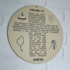 Placa Decorativa Redonda Salmo 91 Bege 29cm – Proteção e Fé para Seu Lar na internet