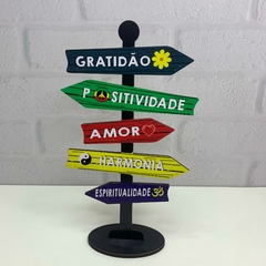 Setas de Mesa MDF 25cm - Compaixão, Gentileza, Sinceridade, Alegria e Saúde - loja online