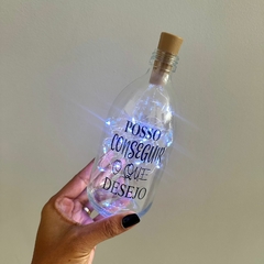 Imagem do Garrafa de Vidro 500ml com LED - Posso Conseguir Tudo Que Desejo