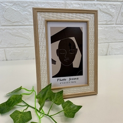 Porta Retrato MDF Trama 19cm - Castanho Claro e Marfim na internet