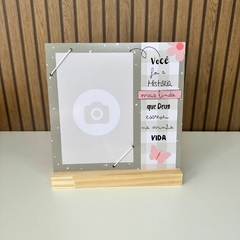 Porta Retrato em MDF 19cm - Rosa|Você foi a História Mais Linda - MARA ROCHA DECORAÇÃO