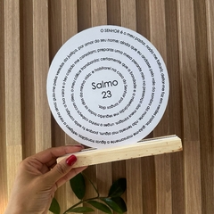 Enfeite de Mesa MDF Redondo 20cm Branco - Salmo 23 - comprar online