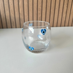 Copo de Vidro Estampado 270ml - Olho Grego - MARA ROCHA DECORAÇÃO