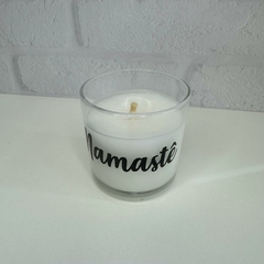 Porta Vela Vidro Grande 250ml - Namastê + Vela Aromática Capim Limão na internet