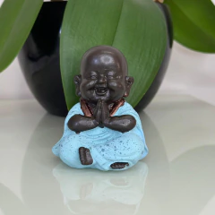 Budinha da Gratidão e Serenidade Resina Azul - 8cm