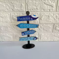 Setas de Mesa MDF 25cm - Proibida a Entrada de Más Energias - loja online