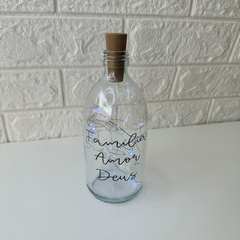 Garrafa de Vidro 500ml com LED - Família Amor Deus - loja online
