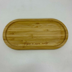 Base Oval em Bambu 24cm - Aprecie os Pequenos Momentos - comprar online