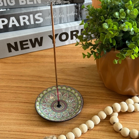 Incensário em Porcelana Mandala da Paz – Equilíbrio e Prosperidade 10cm