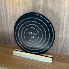 Enfeite de Mesa MDF Redondo 20cm Preto - Salmo 23 na internet