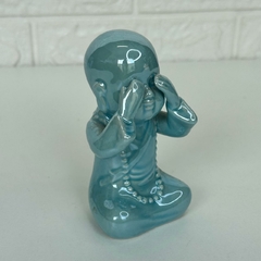 Buda em Cerâmica 10cm Sábio Não Vejo - Azul - loja online