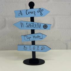 Setas de Mesa MDF 25cm - A Cruz Sagrada Seja Minha Luz
