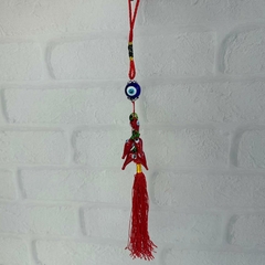 Chaveiro Amuleto - Vermelho com Pimentas e Olhos Gregos - comprar online
