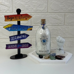 Kit ENERGIA POSITIVA E PROTEÇÃ(5 itens) - Jardim Zen Hex Bco, Garrafa Amuleto Hamsá, Kit 7 Chakras Roladas, Seta de Mesa na internet
