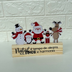 Enfeite Decorativo de Madeira Pinus e MDF "Natal é Tempo de Alegria" - comprar online