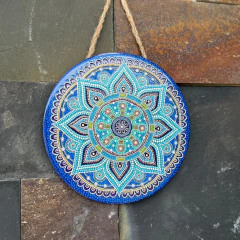 Mandala em Cerâmica –16cm - Azul Da Harmonia na internet