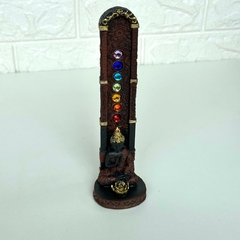 Imagem do Incensário em Resina 19cm - Buda Marrom 7 Chakras