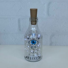 Garrafa de Vidro 200ml com LED - Hamsá Proteção - comprar online