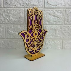 Hamsá de Mesa em MDF 20cm - Roxo - comprar online