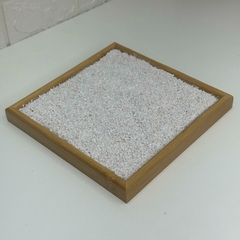 Jardim Zen Quadrado em Bambu - 20cm - Equilibrio e Harmonia - MARA ROCHA DECORAÇÃO