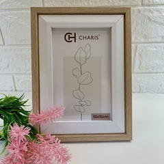 Porta Retrato MDF Delicate 20cm - Castanho e Branco