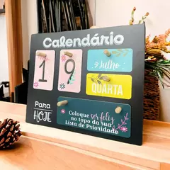 Calendário Permanente de Mesa - Preto