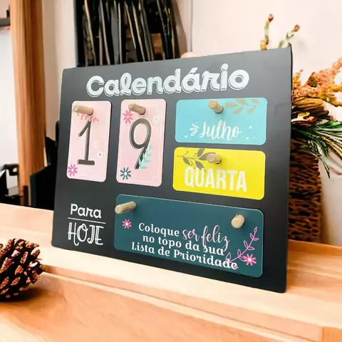 Calendário Permanente de Mesa - Preto