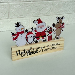 Enfeite Decorativo de Madeira Pinus e MDF "Natal é Tempo de Alegria" - loja online