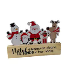 Enfeite Decorativo Natalino de Madeira Pinus e MDF "Natal é Tempo de Alegria" - comprar online